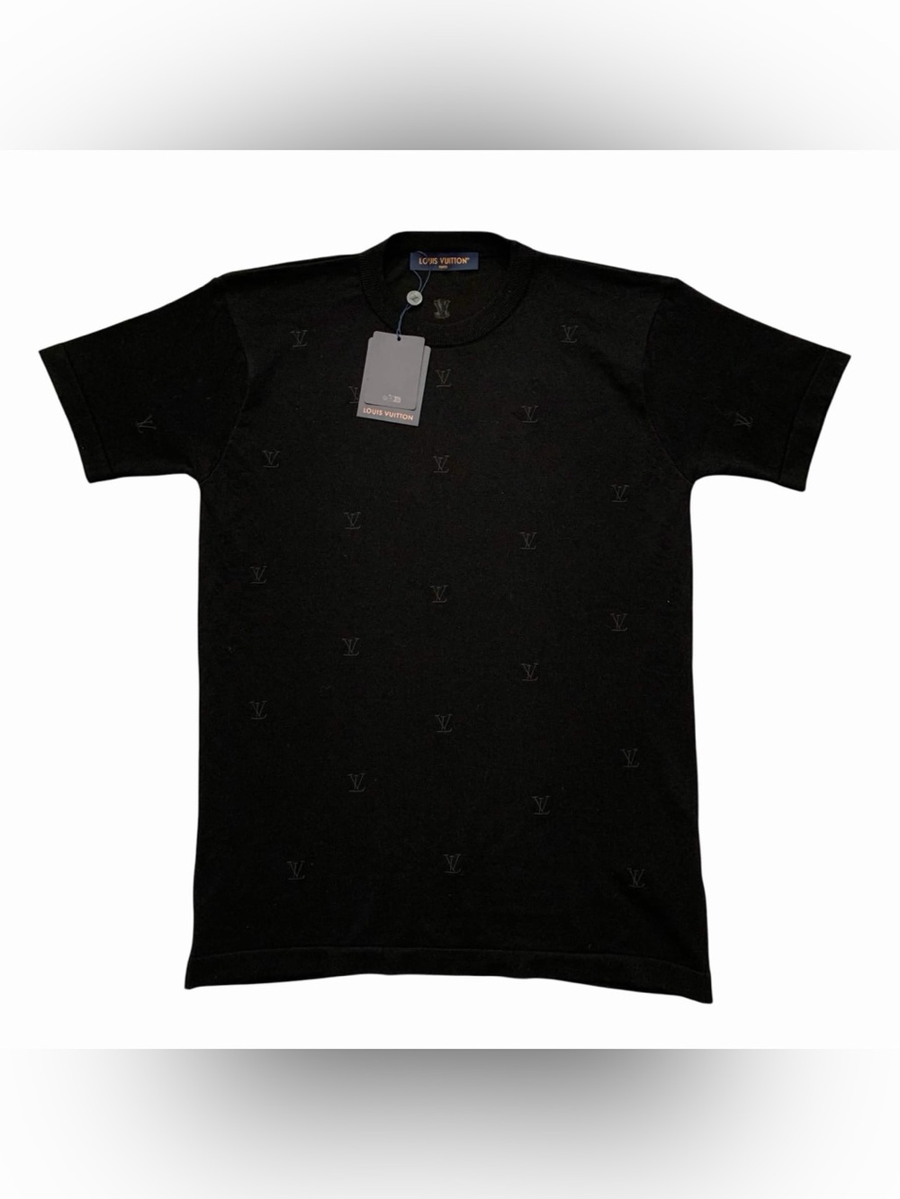 Louis Vuitton Tonal Monogram Knit Tee Black